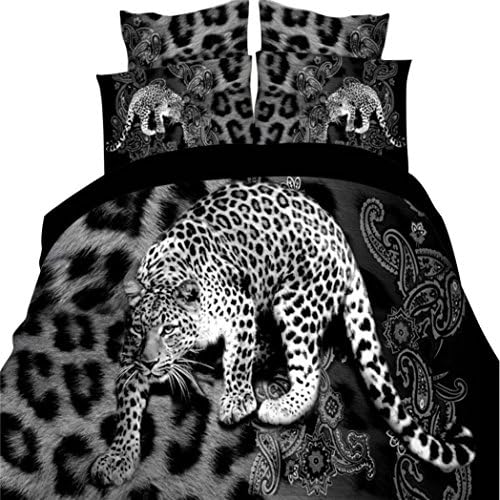 Ruhiku Panther Printing Bedding Bag 3D Animal Print Duvet Cover Luxury Pillow Cases Bed Sheets 4PC Set