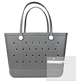 Juyeesm X Large Beach Bag, Oversized Rubber Beach Bag, Washable Open Tote Bag Durable Tote Travel Bags