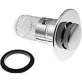 Maxmoral Bathroom Sink Anti clogging Pop up Filter Brass Bullet Filter Core with Removable Stainless Steel Debris Hair Collector Suitable for 1.34 to 1.57 inch Drain Hole Silver
