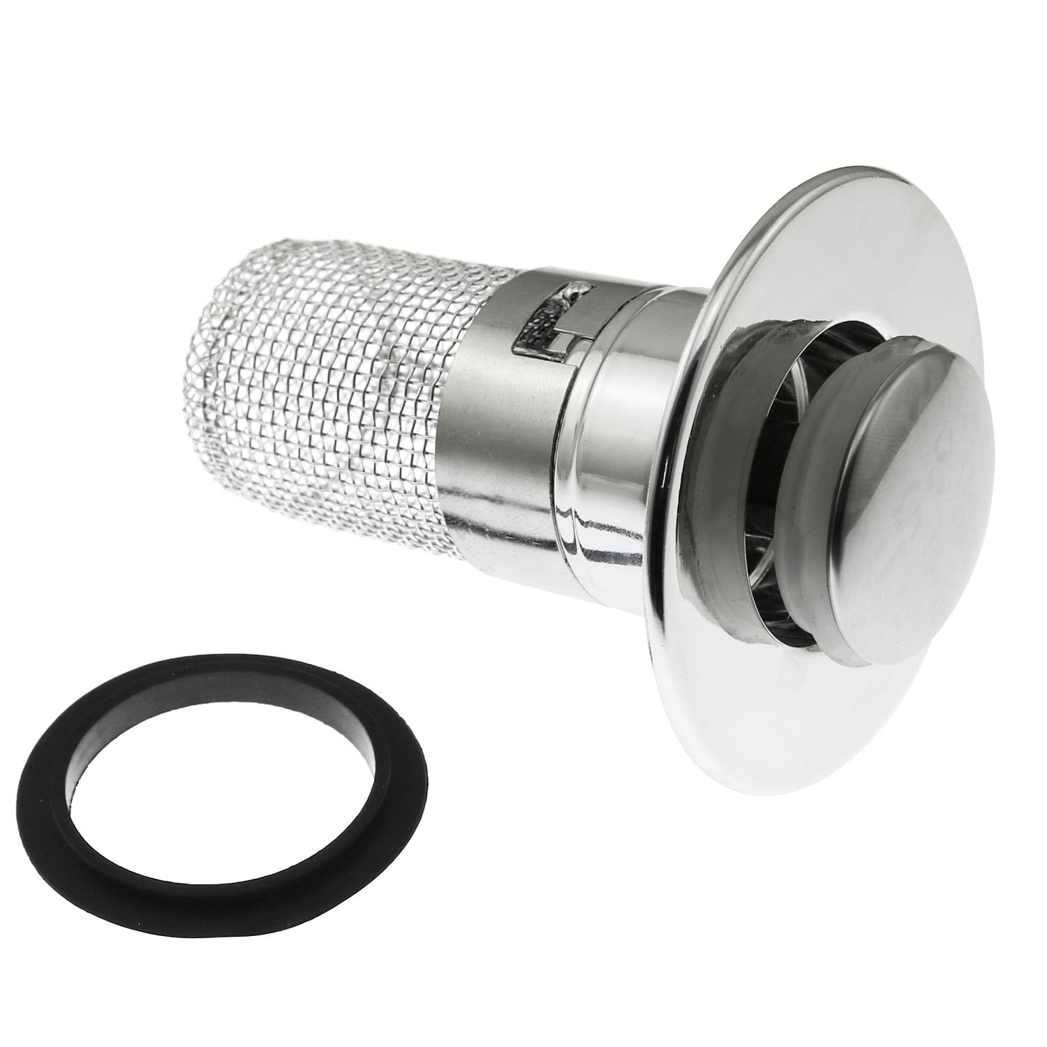 Photo 1 of ***FOR PARTS ONLY/ MESH IS BENT & DAMAGED*** Maxmoral Bathroom Sink Anti Clogging Pop up Filter Brass Bullet Filter Core with Removable Stainless Steel Debris Hair Collector Suitable for 1.34 to 1.57 inch Drain Hole Silver