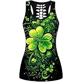 Sister Amy Women's Skull Print Hollow Out T-Shirt Crew Neck Plus Size Tank Top