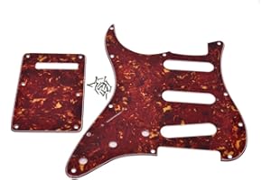 Dopro Lefty ST Strat SSS Pickguard Left Handed Tremolo Trem Cover Back Plate Fits USA/Mexican FD Vintage Tortoise