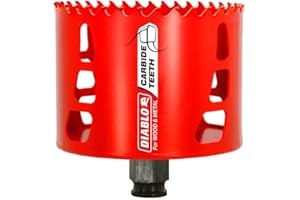 Diablo Carbide Teeth Hole Saw for Wood and Metal - Fits with Snap-Lock Plus Mandrel System, Tool-Free Plug Ejection - 3-1/2" Diameter, 2-3/8" Length - DHS3500CT