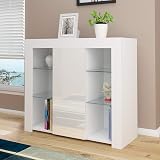 Panana Sideboard Cupboard Unit with 4 Glass Shelves RGB LED White view 9
