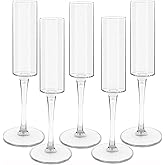 Ahongwenxi 12 Pcs Acrylic Champagne Flutes 6 OZ Clear Champagne Flutes Plastic Tall Stemmed, Unbreakable Goblet Glasses for Wedding Anniversary Christmas Birthday Party -Clear
