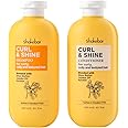 SHAKEBAR Keratin Curly Hair Shampoo and Conditioner Set, Curl & Shine Natural Shampoo Rich Shea Butter, Jojoba Oil, Keratin, Sulfate Free, Paraben Free, Frizz Control, Moisturize Dry Hair