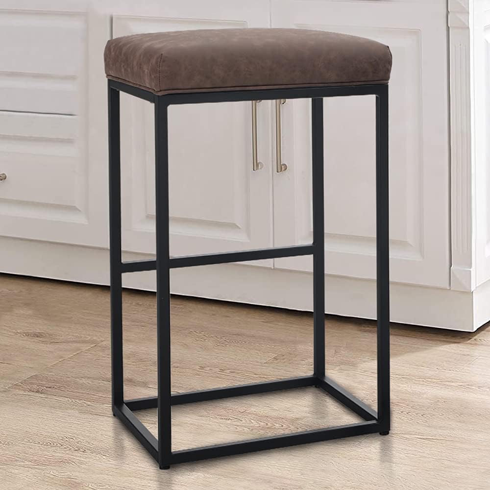 Sophia & William 30" Bar Stools Bar Height, Modern PU Leather Upholstered Stools, Backless Dining Chairs for Kitchen Island Bar Pub Bistro, 300lbs (Brown 1 Pack): Kitchen & Dining