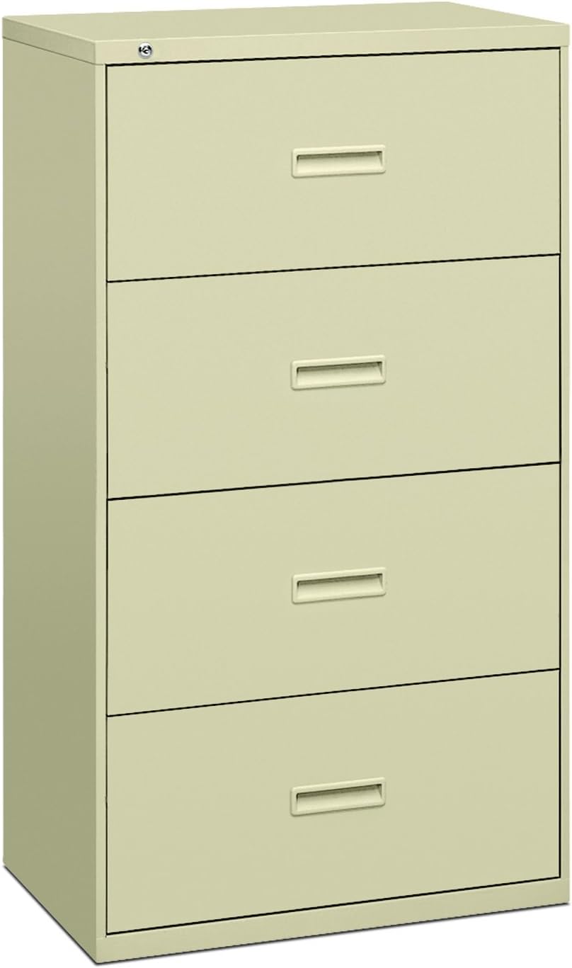 Amazon Com Hon Filing Cabinet 400 Series Four Drawer Lateral File Cabinet 30w X 19 1 4d X 53 1 4h Putty 434ll Furniture Decor