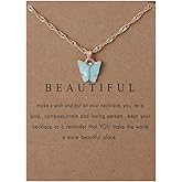 GANDC Sweet Colorful Butterfly Pendant Necklace Bohemian Adjustable Retro Card Clavicle Chain Insect with Message Card Friendship Good Luck Bohemian Jewelry for Women