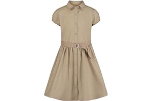 Nautica Girls' School Uniform Short Sleeve Shirtdress