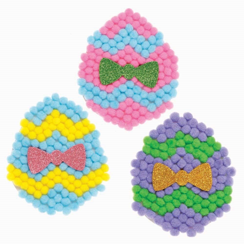 Baker Ross Chick Pom Pom Craft Set - Pack of 5, Self Adhesive Card with Colorful Pompoms for Kids Easter Craft (FC493) - Image 4