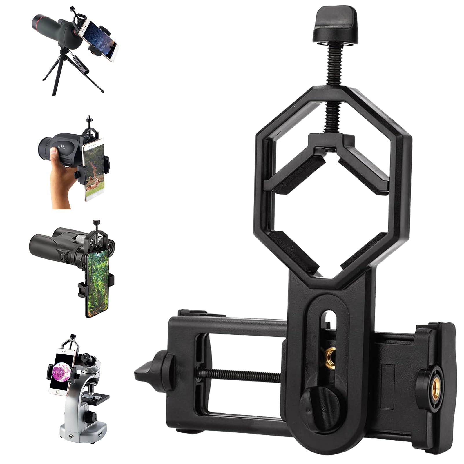 ToopMount Universal Smartphone Adapter Monocular Binocular Adapter Mount, Compatible Binocular Monocular Spotting Scope Telescope Microscope, Astronomical Telescope, for Record Nature World