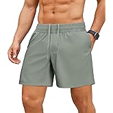 PINSPARK Men's Workout Shorts 5" Lightweight Running Shorts Quick Dry Athletic Gym Shorts with Zip Pocket Towel Loop