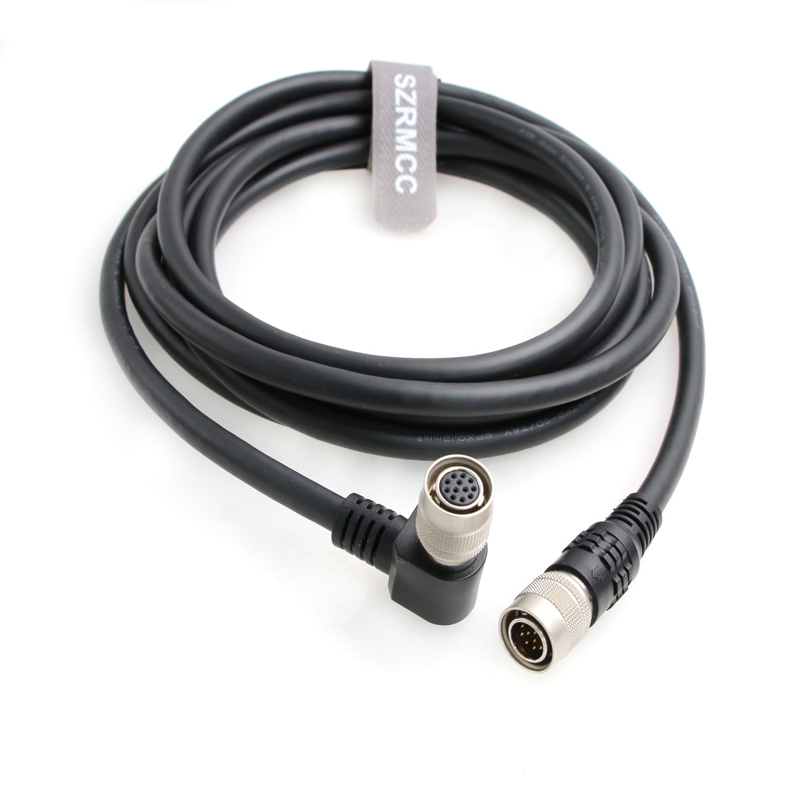 SZRMCC Hirose 12 Pin Male to Right Angle 12pin Female Shielded Replacement Cable for Sony CCXC-12P CCD XC DXC Series Intercon VCP Hitachi Industrial Camera (2m)