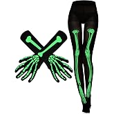Jansun Skeleton Tights and Gloves Set Halloween Skeleton Costume
