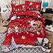 Youareking® Merry Christmas 3 Pieces Duvet Covers Set with 2 Shams, Santa Claus Pattern Bedding Cover Set,Full