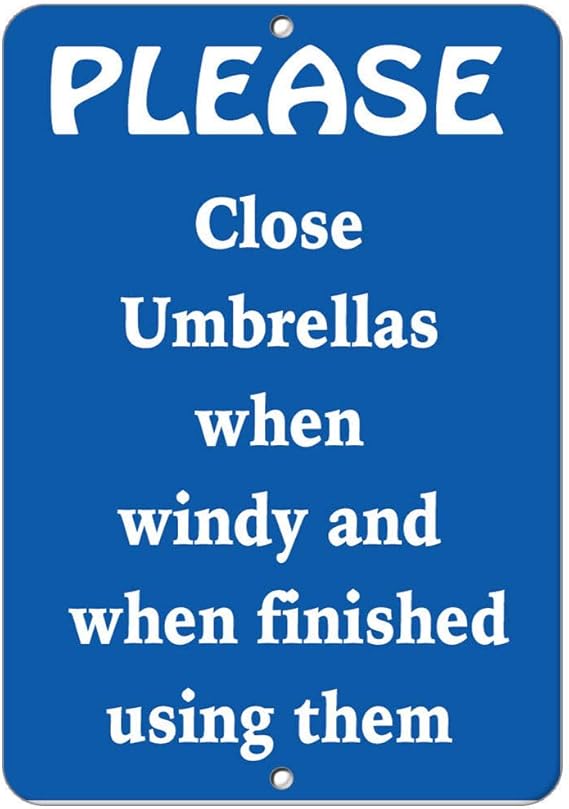Please Close Umbrellas When Windy When Finished Using Them Vinyl Sticker Decal 8