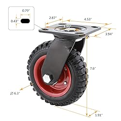 POWERTEC 6 Inch Caster Wheels Set of 8, Heavy Duty