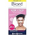 Bioré Nose+Face, Blackhead Remover Pore Strips, 12 Nose + 12 Face Strips for Chin or Forehead, with Instant Blackhead Removal