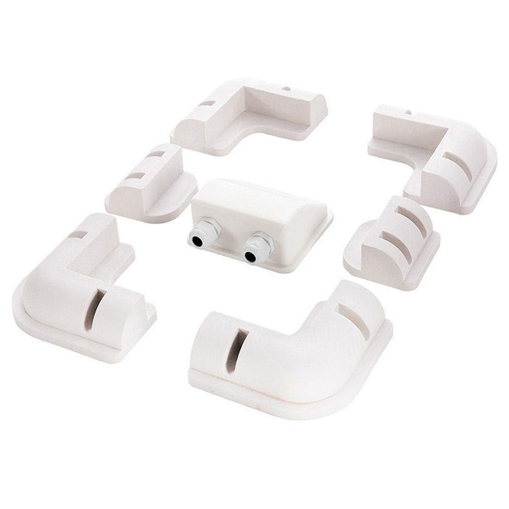 TRAMILY Solar Panel Mounting Brackets Drill-Free Corner Bracket Support for Wood Frame Caravans RV Boats Sheds Campers Caravans Hood UV Resistance - White (7pc)