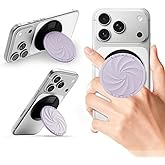 ORNARTO Vortuxe for MagSafe Phone Grip with Kickstand, Soft Liquid Silicone Finger Loop Grip, Phone Ring Holder for Back of Phone, Premium Build & Comfy Touch, Purple