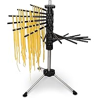 Navaris Collapsible Pasta Drying Rack - Tall Spaghetti Noodle Dryer Stand for up to 4.5 lbs of Homemade Noodles - Black