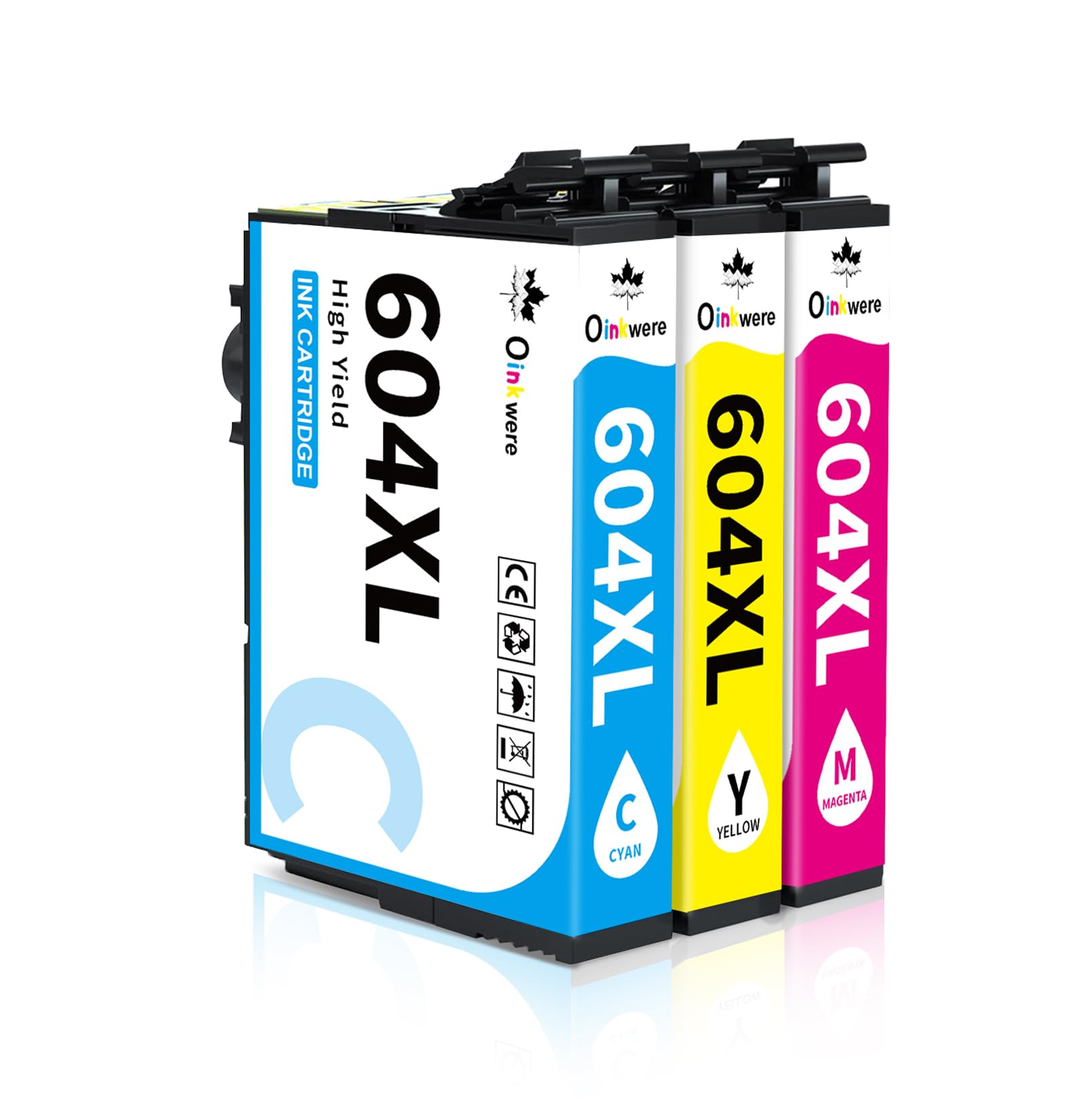 OINKWERE 604XL ink Cartridges Replacement for Epson 604 ink Cartridges Multipack for Expression Home XP-2200 XP-2205 XP-3200 XP-3205 XP-4200 XP-4205 WorkForce WF-2910 WF-2930 WF-2935 WF-2950 (C/M/Y)