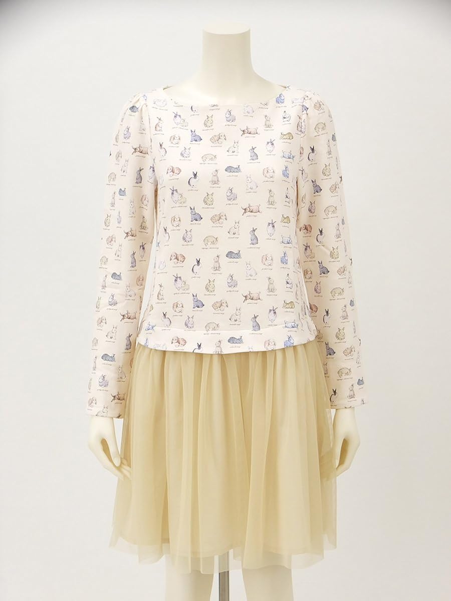 Amazon Co Jp フランシュリッペ Franche Lippee うさぎ図鑑チュールワンピース 服 ファッション小物