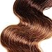 2 Tone Ombre Hair 3 Bundles With Closure Brazilian Virgin Hair Body Weft Human Hair Extensions T4/30 Medium Brown/Medium Auburn (20 22 24with18)