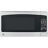 GE Countertop Microwave Oven,1, 200-watt Capacity, 2.0 Cubic Ft., 8 Auto Setting Cooking Settings, Child-Lock Technology, Kitchen Essentials for the Countertop, Dorm Room or Apartment, Stainless Steel