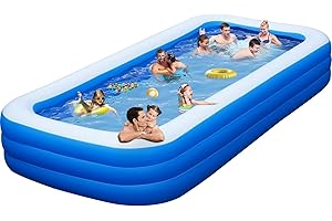 Big Inflatable Pool with Pump, Lylting 158"x74"x22" Extra Large Thicken Blow Up Pool for Adults, Full Size Family Inflatable Swimming Pools for Backyard Home Garden Outdoor
