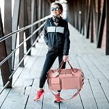 Flintronic Duffel Bag Foldable 50L Pink Large Holdall Wet Dry Pocket Gym Travel view 8