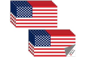 DECALS BY HALEY 10 Pack American Flag Stickers - Made of 3M Vinyl - USA Patriotic Stickers - Bubble-Free Adhesive - Dishwasher Safe