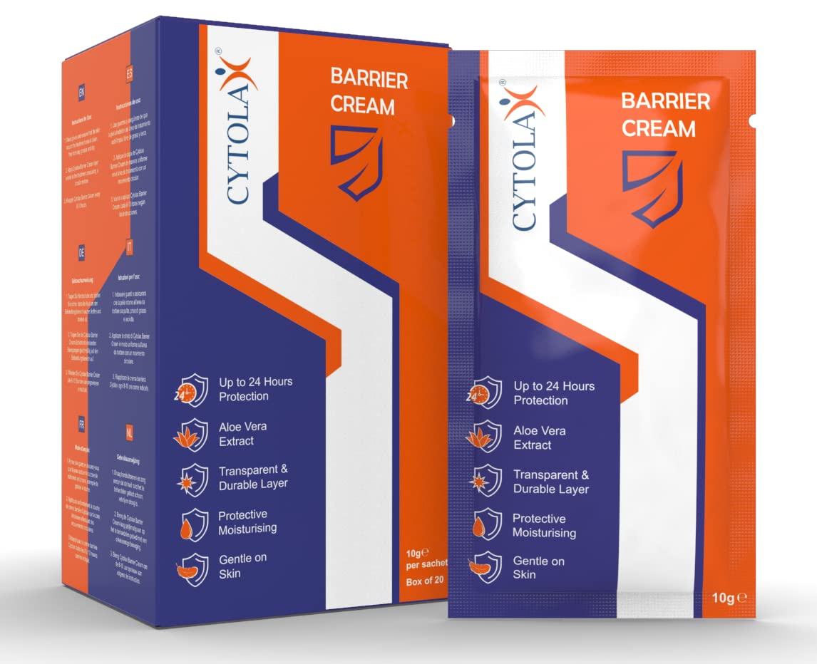 20pk Cytolax Barrier Cream 10g Sachets | Transparent & Durable 24hour protection | Prevents Bed Sores | Improves Elasticity & Repairs Damaged Skin | with Shea Butter & Aloe Vera extracts | Travel Size
