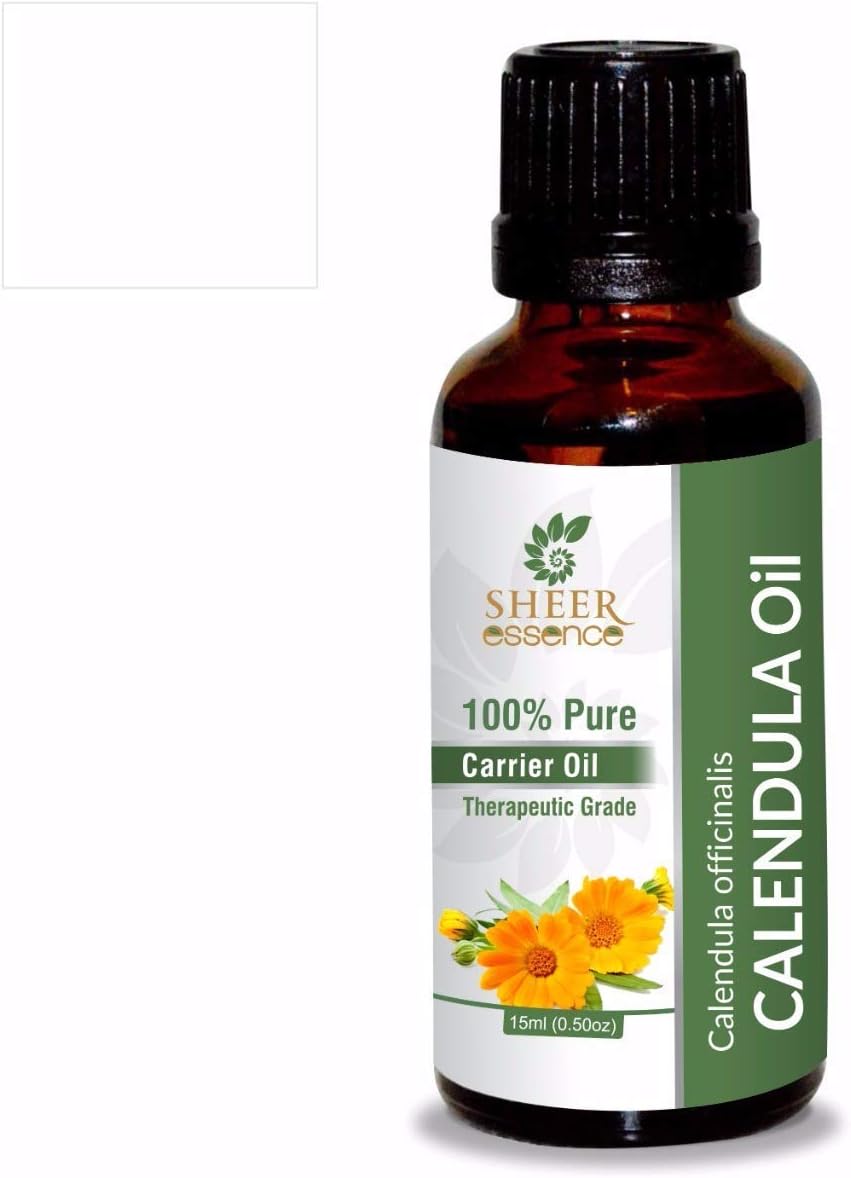 Calendula Oil | Pot Marigold Oil (Calendula Officinalis) Carrier Oil 100% Pure Natural Undiluted Uncut Therapeutic Grade Oil 0.16 Fl.Oz