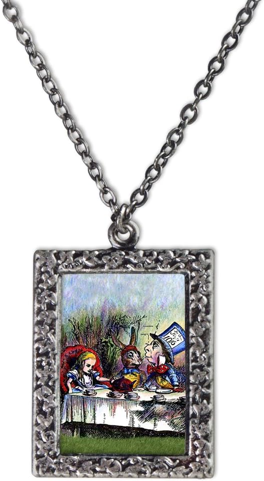 NoMonet Artisan Necklace - Alice in Wonderland Tea Party Art Necklace