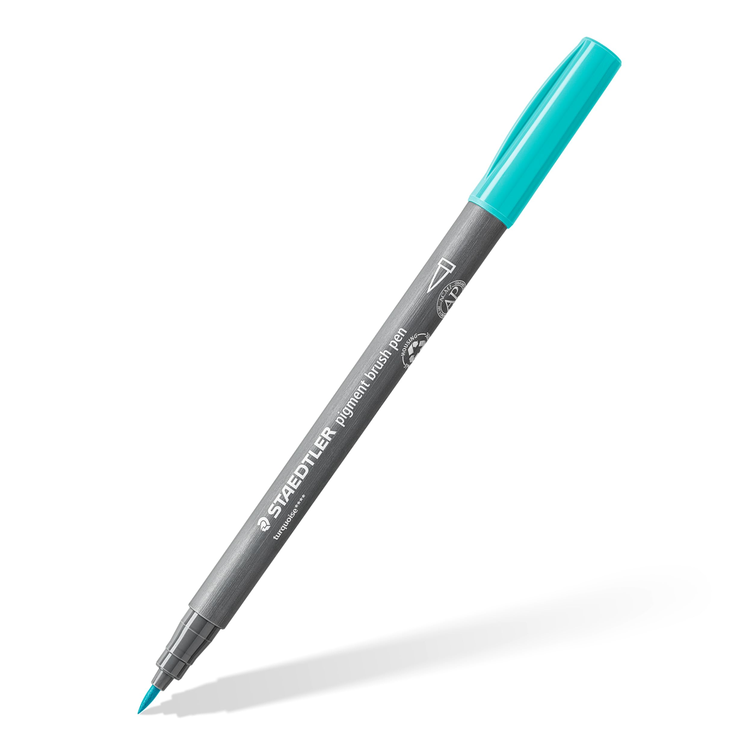 STAEDTLER 371-35 Pigment Arts Brush Pen - Turquoise (Box of 10)