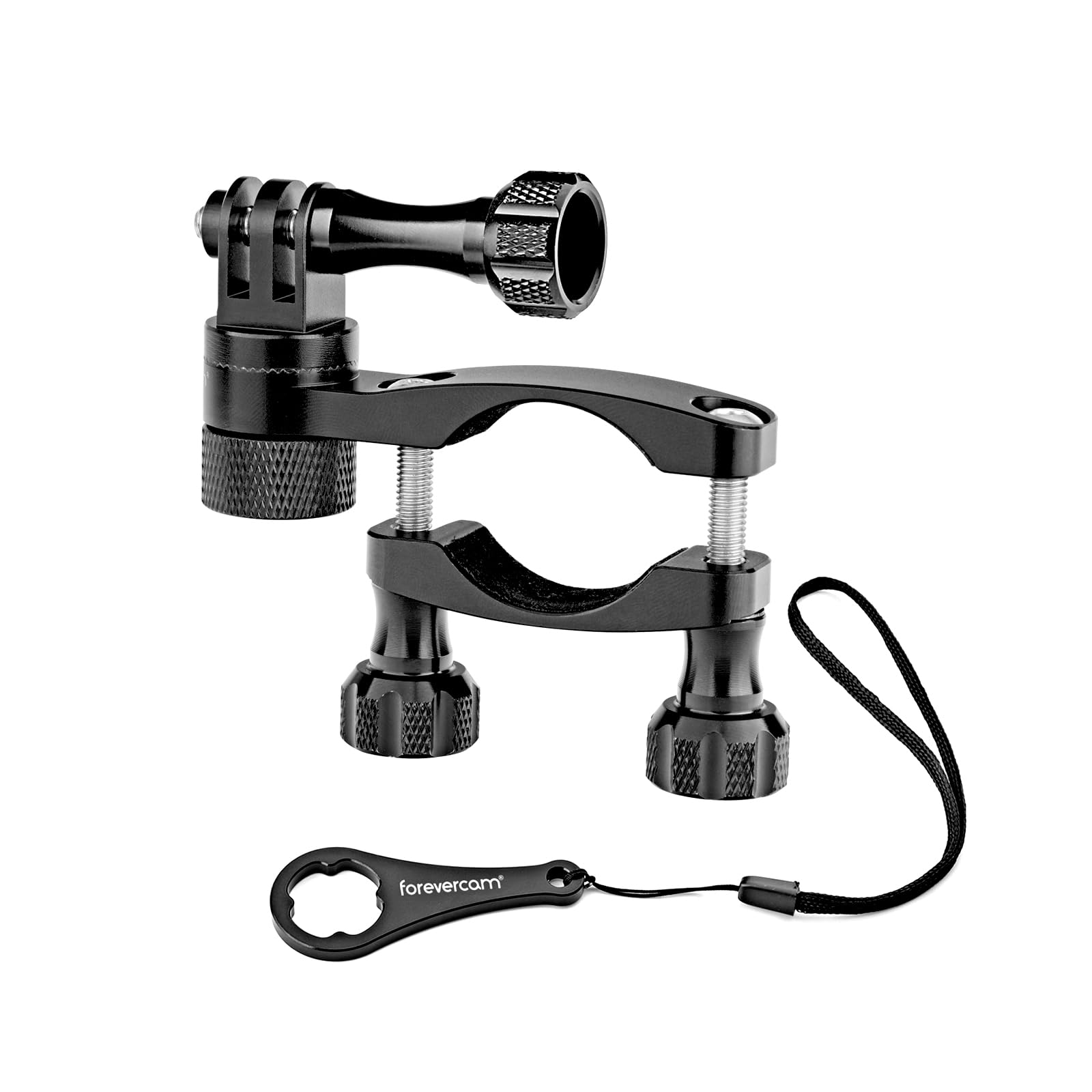Forevercam Aluminum Bike Mount Camera Handlebar Holder 360 Degree Rotatable Motorcycle Rack Mount Compatible for GoPro Hero 13 12 11 10 DJI Insta 360 Action Camera