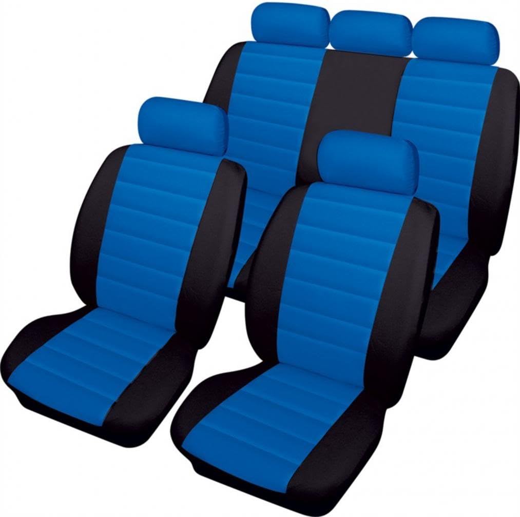 WLW Super Soft Leather Look Blue/Black Styling Car Seat Covers
