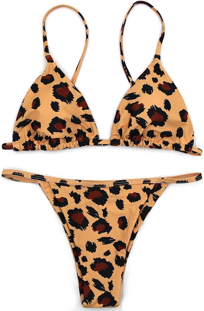 YAUASOPA Sexy Bikini Cheetah Leopard Print Swimwear Women Push Up Bikini Micro Thong Swimsuit Bathing Suit Brazilian Biquini