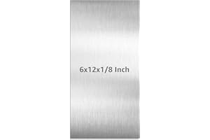 AMZDEPOT 6061 T651 Aluminum Sheet Metal 6" x 12" x 1/8" (0.125") Rectangle Metal Plate Covered with Protective Film, 3mm Flat Aluminum Plate for Crafting and Industry