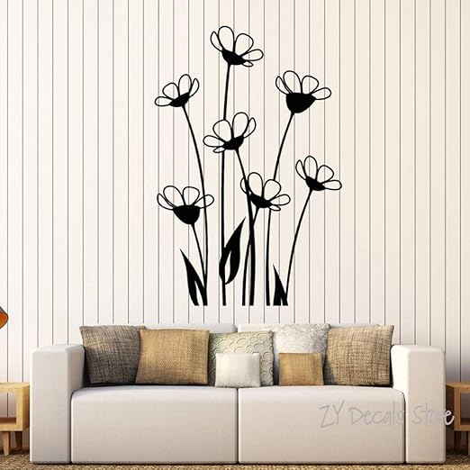 Jxweilele Aplique De Pared De Vinilo Hermoso Ramo De Flores Cama