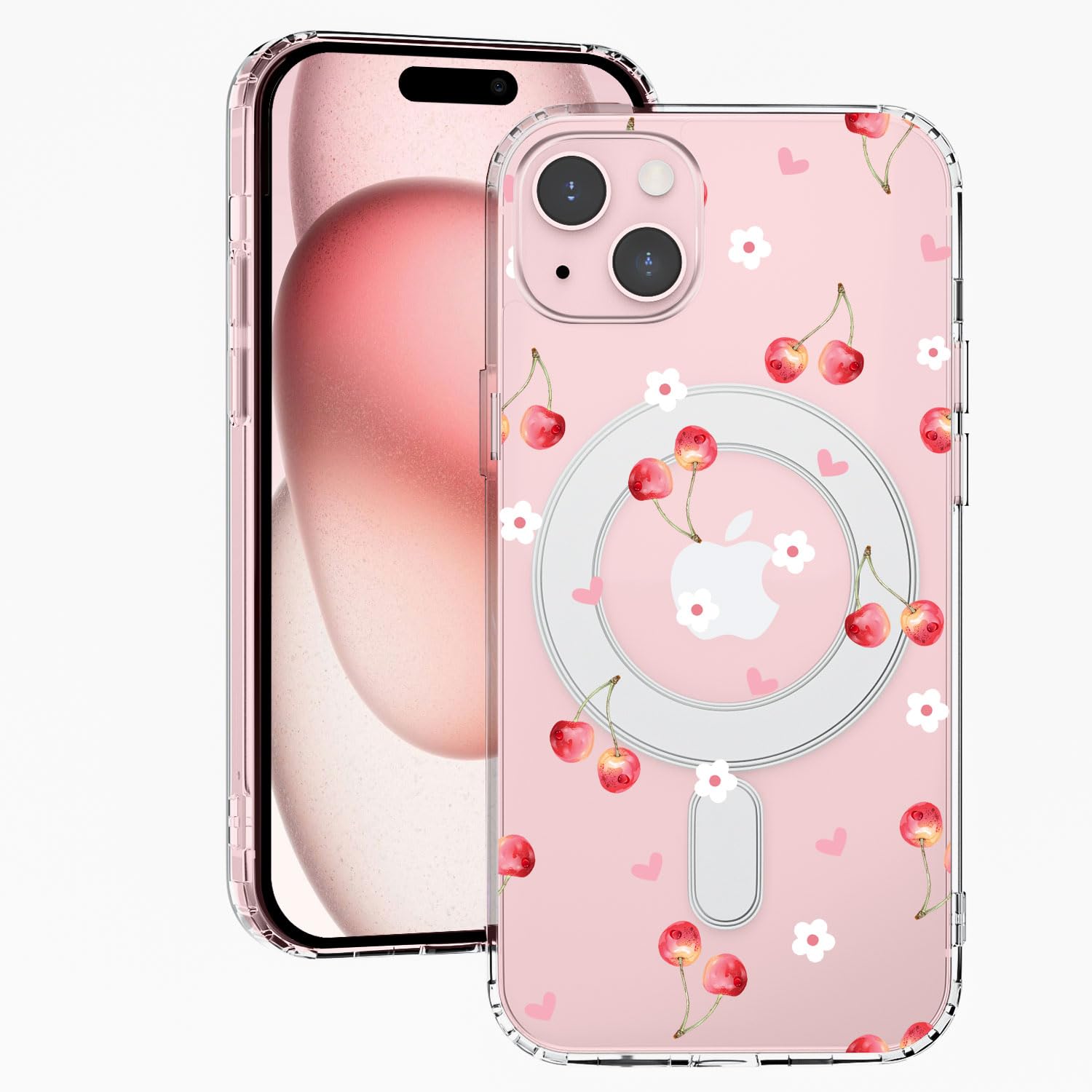 MAYCARI Cherry Magnetic Case for iPhone 14 Pro max, Cute Kawaii Cherry Clear Soft Slim Fit Shockproof Protective Case Compatible with MagSafe for iPhone 14 Pro max