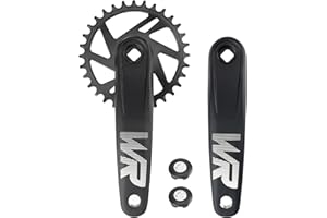 WEEROCK Mountain Bike Crankset 1 Piece/Single 32T/34T/36T/38T Charing Crank Set with 170mm Arm for Bicycle MTB, Compatible with Single Speed Bicycle and 6/7/8/9/10/11 Speeds Bike