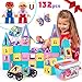 Castle Magnetic Blocks - 132-Piece Set for Girls & Boys with Play Magnet Figures & Tiles - 3D STEM Building Educational Construction Toy for Toddlers & Kid 3 4 5 6 7 Year Old Age - Great Children Gift