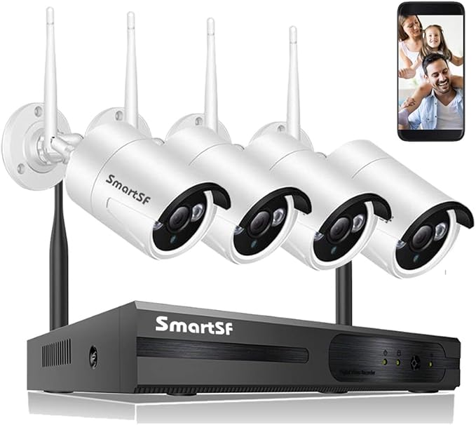 Kit Vidéo Surveillance 1080P 8CH NVR 4Pcs Caméra de Surveillance