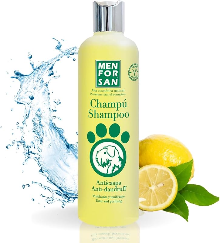 Champú Anticaspa para Perros | Combate la Caspa y Descamaciones de la Piel | Limón | Pelaje Suave y Brillante | Acción Purificante y Tonificante | 300 ml