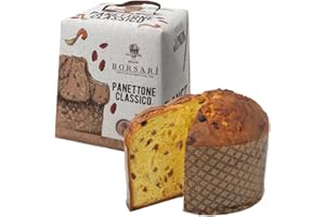 Borsari maestri pasticceri Traditional Panettone Italian Holiday Cake Traditional Italian Recipe With Candied Fruit & Raisins 1Kg 2.2 lb