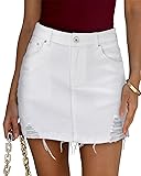 Angerella White Denim Skirts for Women Junior