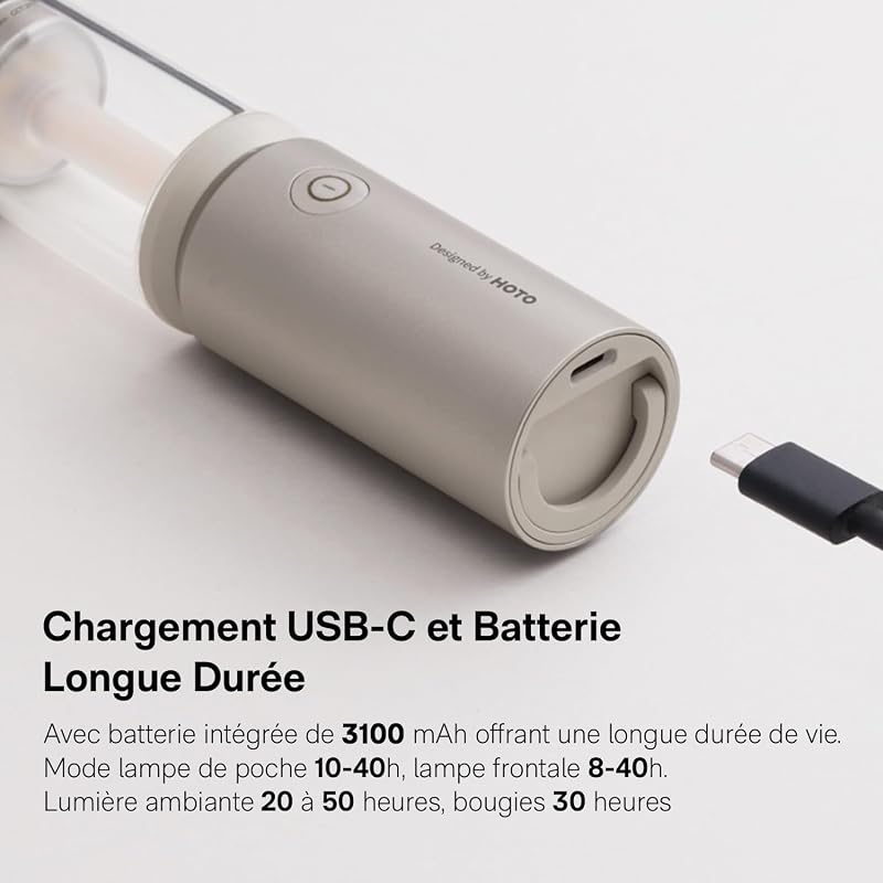 Lanterne Camping Rechargeable IPX6 étanche, abat-jour détachable